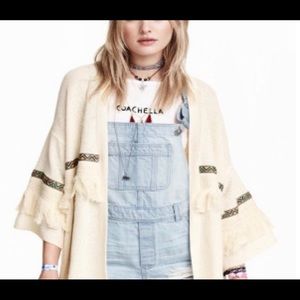 NWT H&M Coachella Women’s Beige Cardigan Sweater Size M